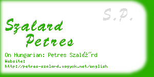 szalard petres business card